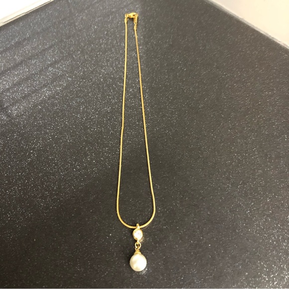 Women’s necklace and pearl / rhinestone pendant - Picture 3 of 5